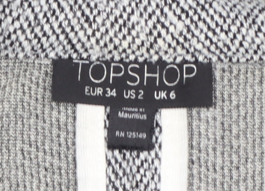 Topshop Women’s Grey Herringbone Blazer Jacket UK 6 Regular Fit