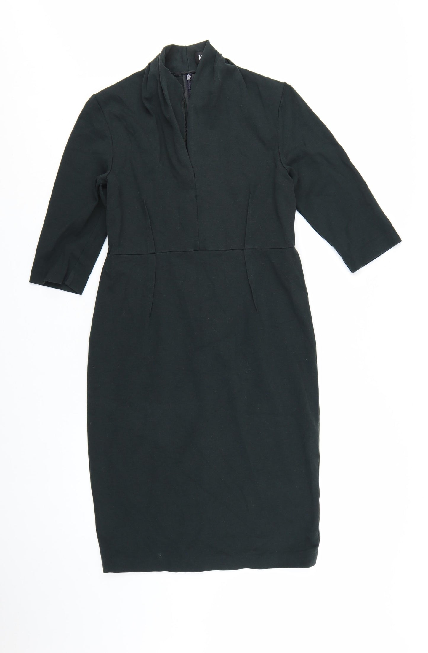ME+EM Women Black L Sheath Knee Length 3/4 Sleeve Dress