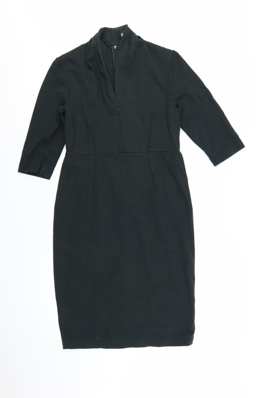 ME+EM Women Black L Sheath Knee Length 3/4 Sleeve Dress