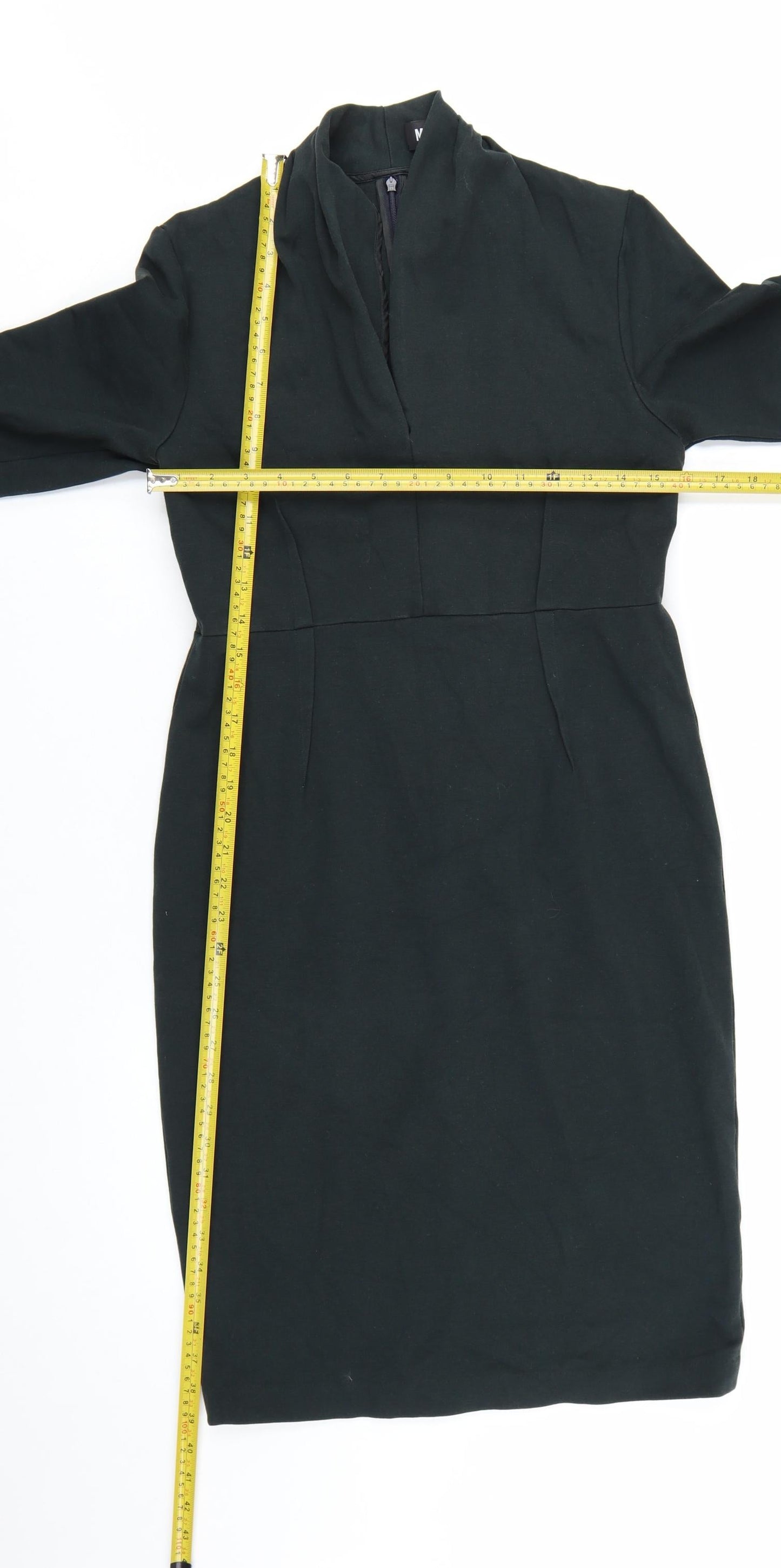 ME+EM Women Black L Sheath Knee Length 3/4 Sleeve Dress
