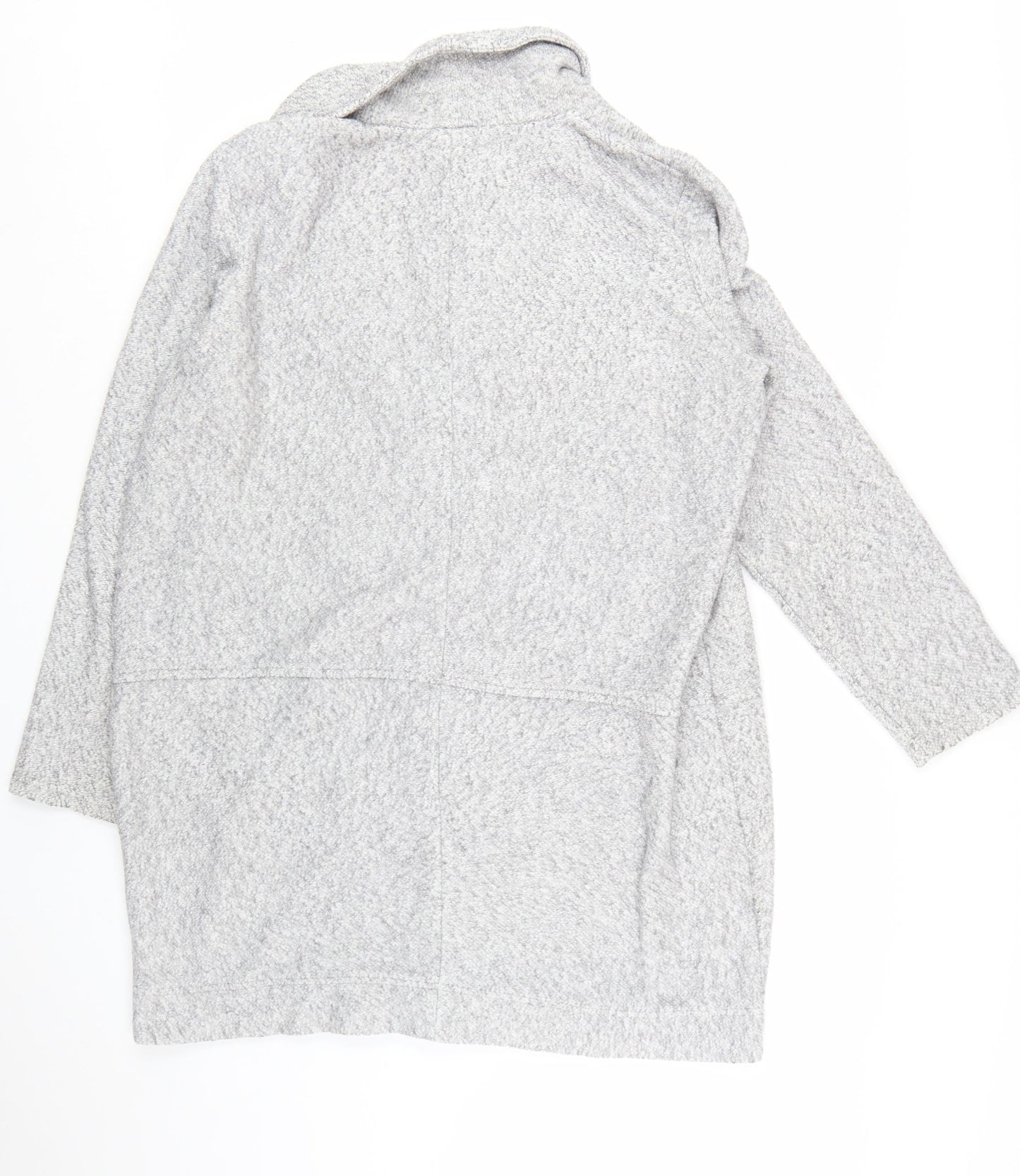 Next Women’s Grey Long Sleeve Open Knit Collared Cardigan Size 16