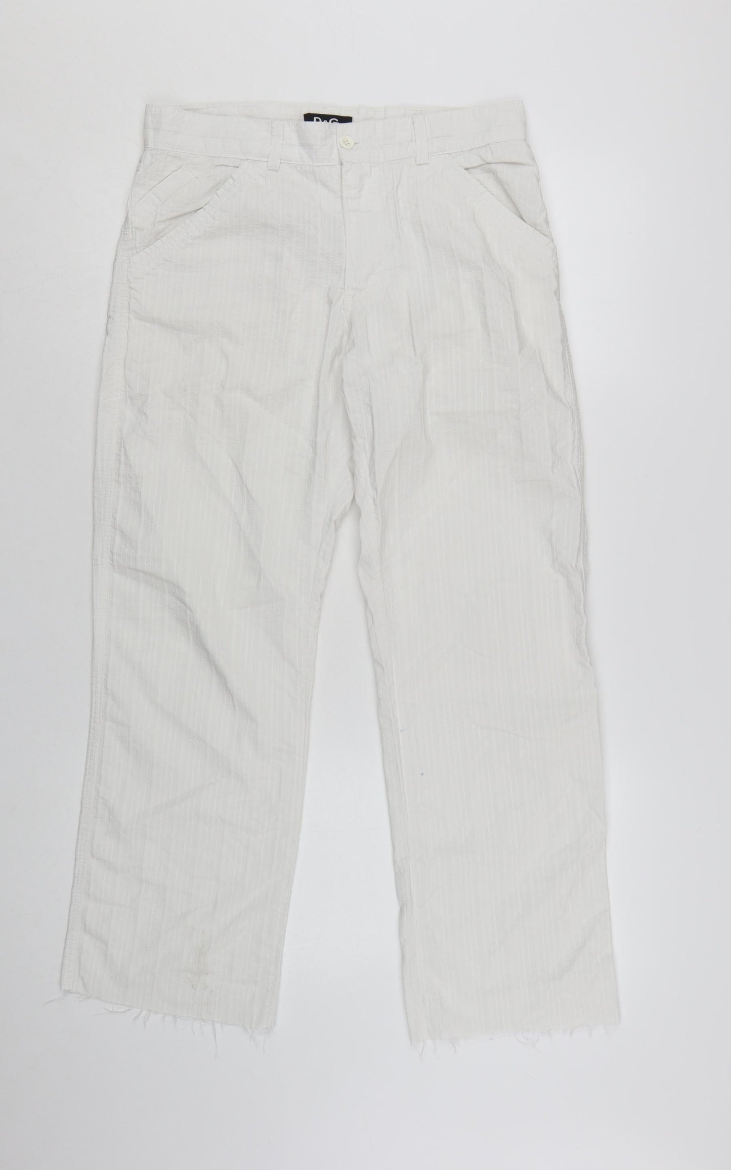Dolce & Gabbana Women White Cotton Straight Trousers Size 12