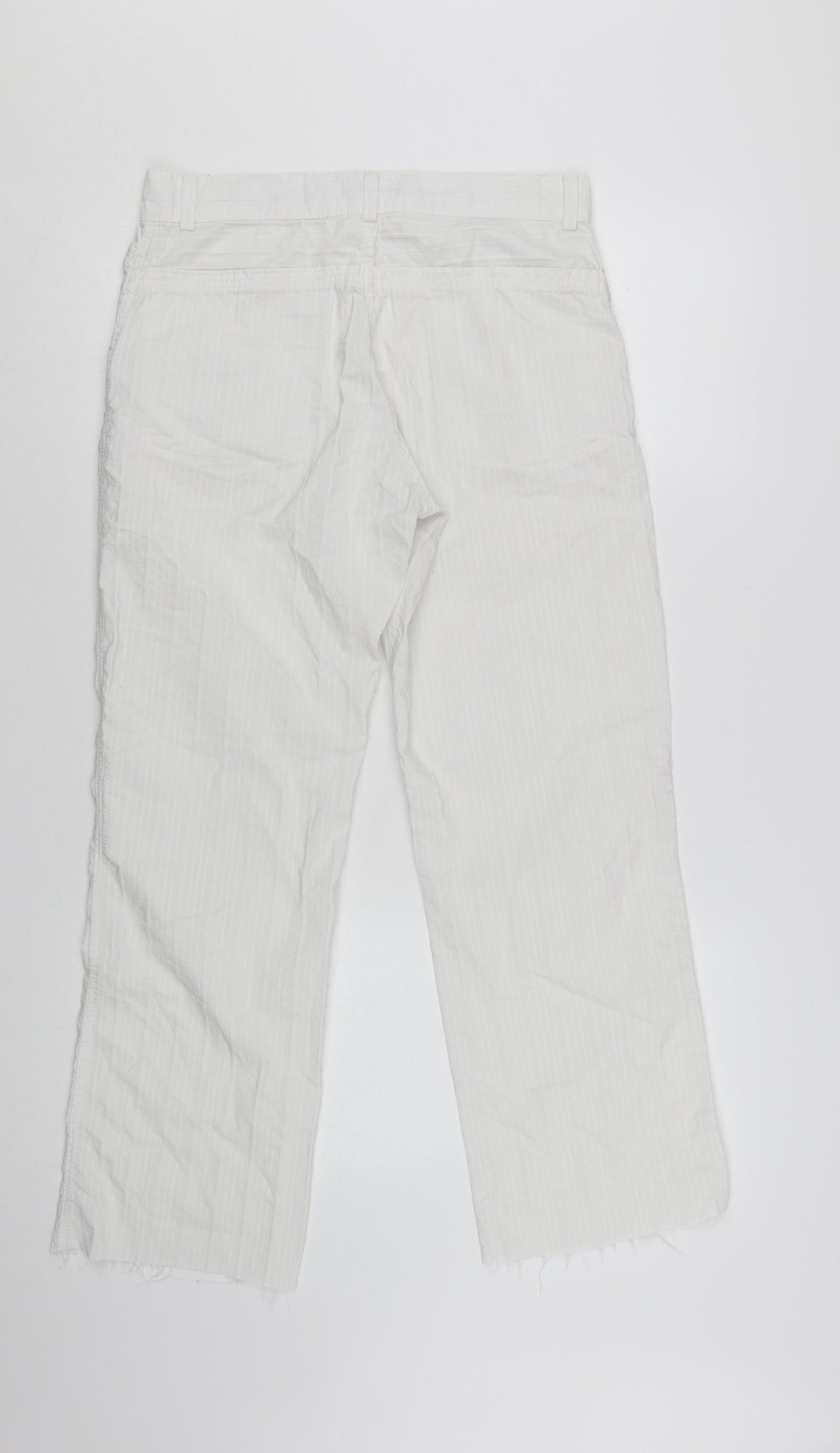 Dolce & Gabbana Women White Cotton Straight Trousers Size 12