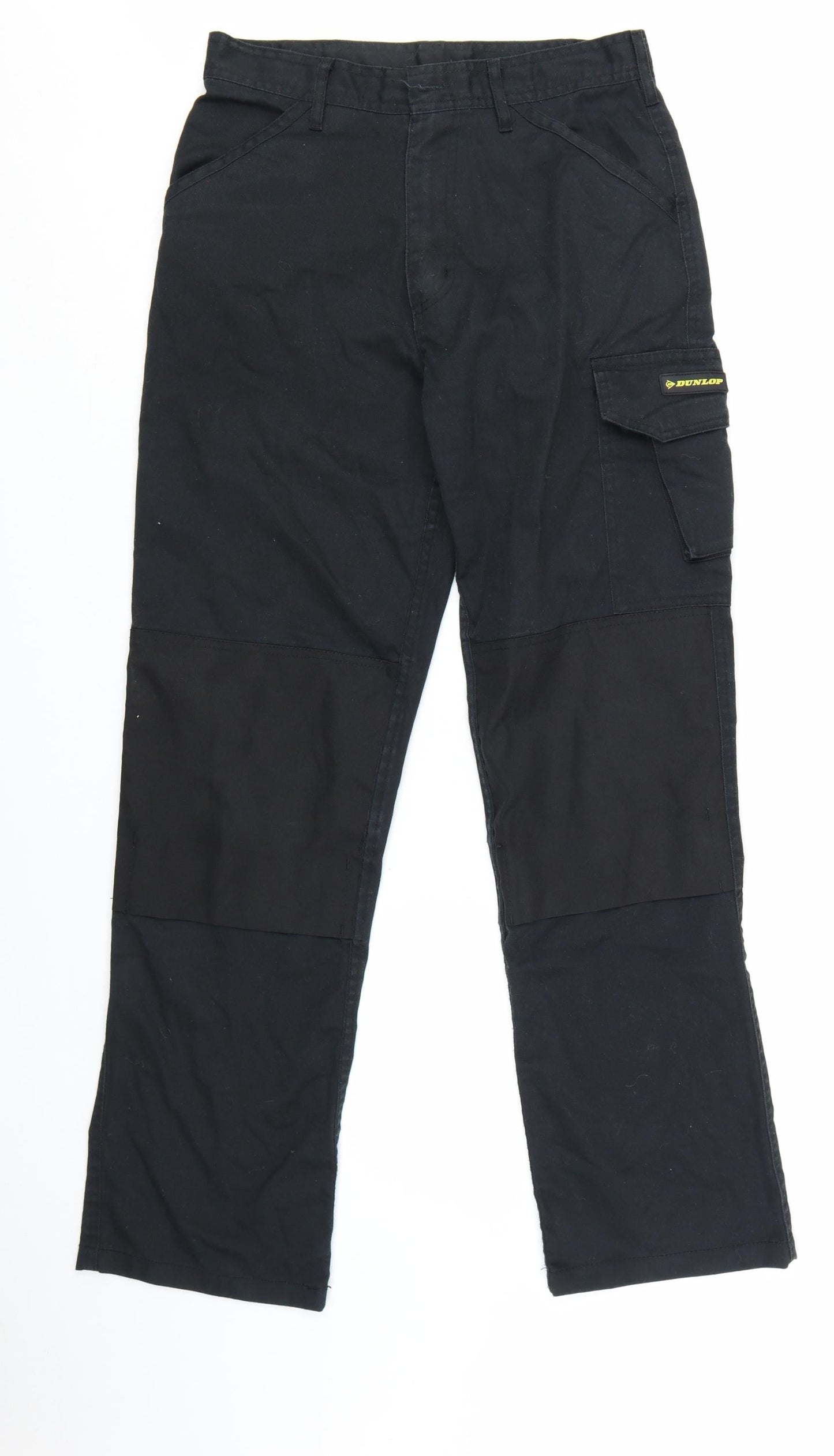Dunlop Men's Black Cargo Workwear Trousers W28 L32 Cotton Blend