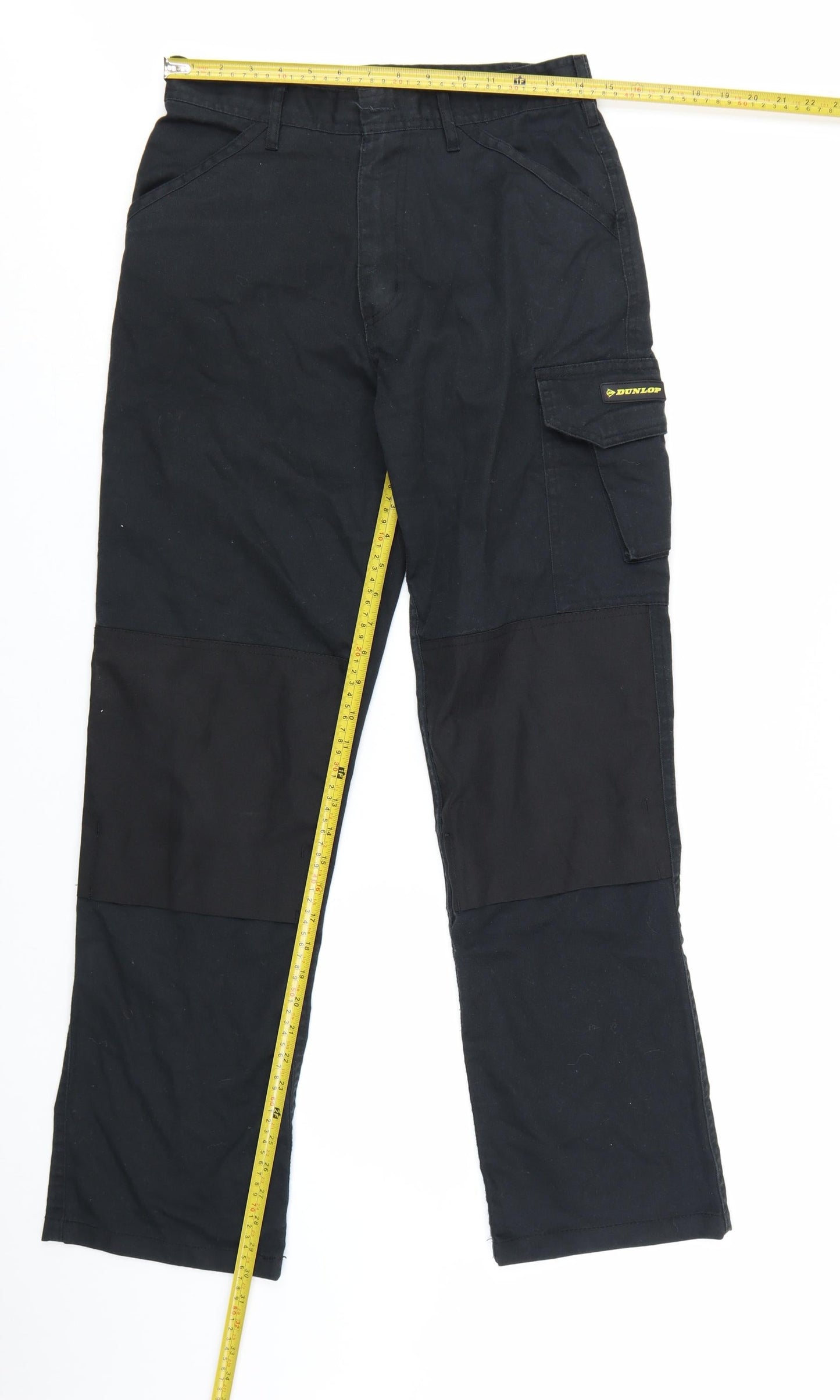 Dunlop Men's Black Cargo Workwear Trousers W28 L32 Cotton Blend