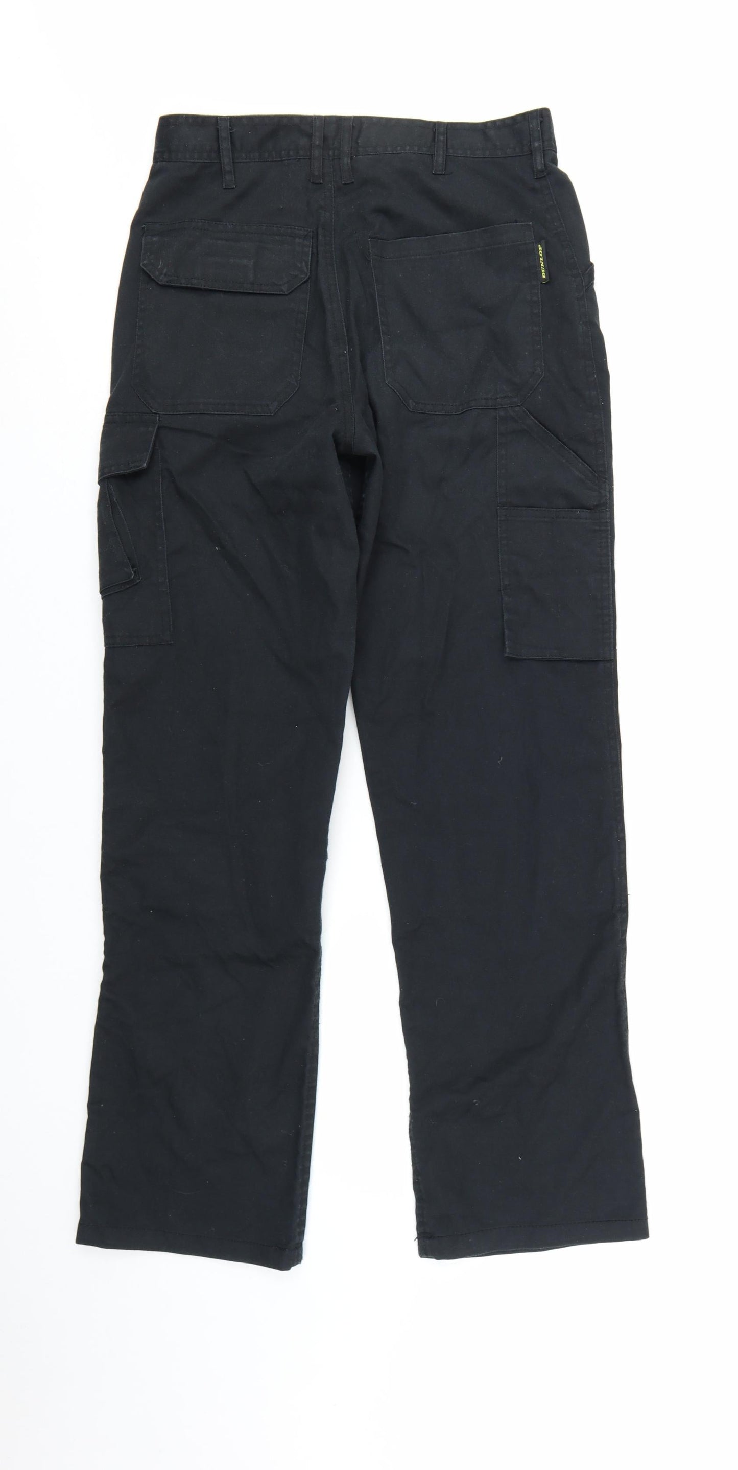 Dunlop Men's Black Cargo Workwear Trousers W28 L32 Cotton Blend
