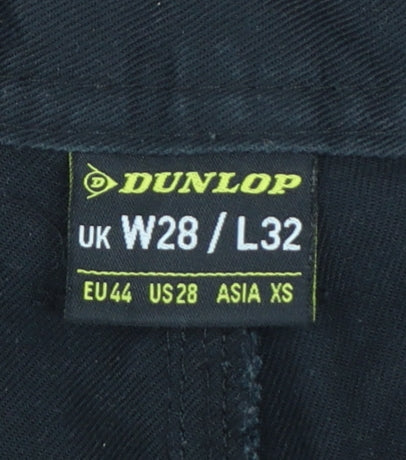 Dunlop Men's Black Cargo Workwear Trousers W28 L32 Cotton Blend