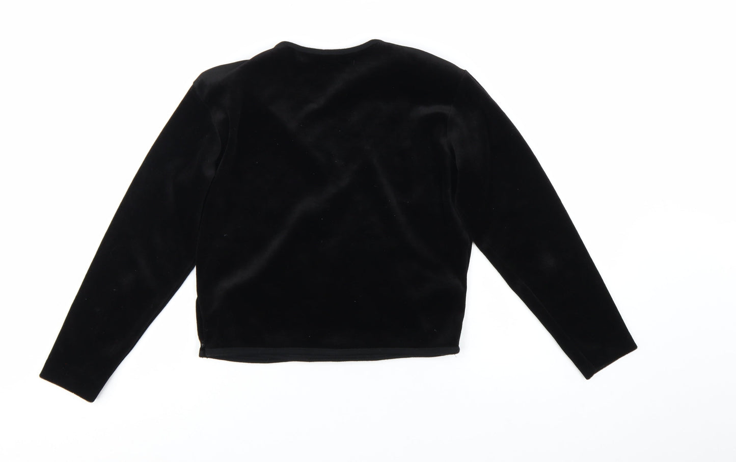 BHS Women’s Black Velvet Long Sleeve Wrap Blouse Size 14