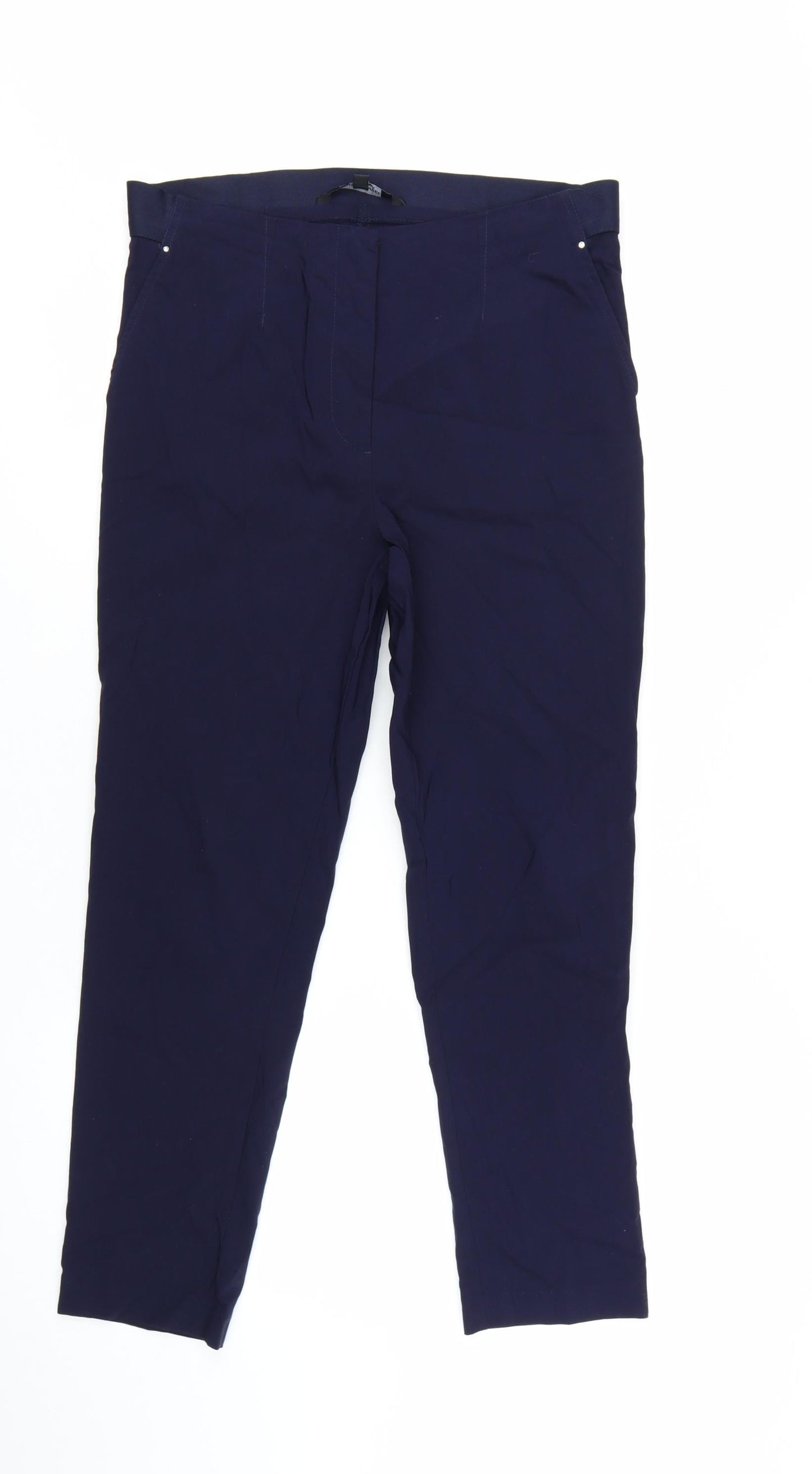 David Emanuel Women's Blue Size 14 Straight Ponte Trousers