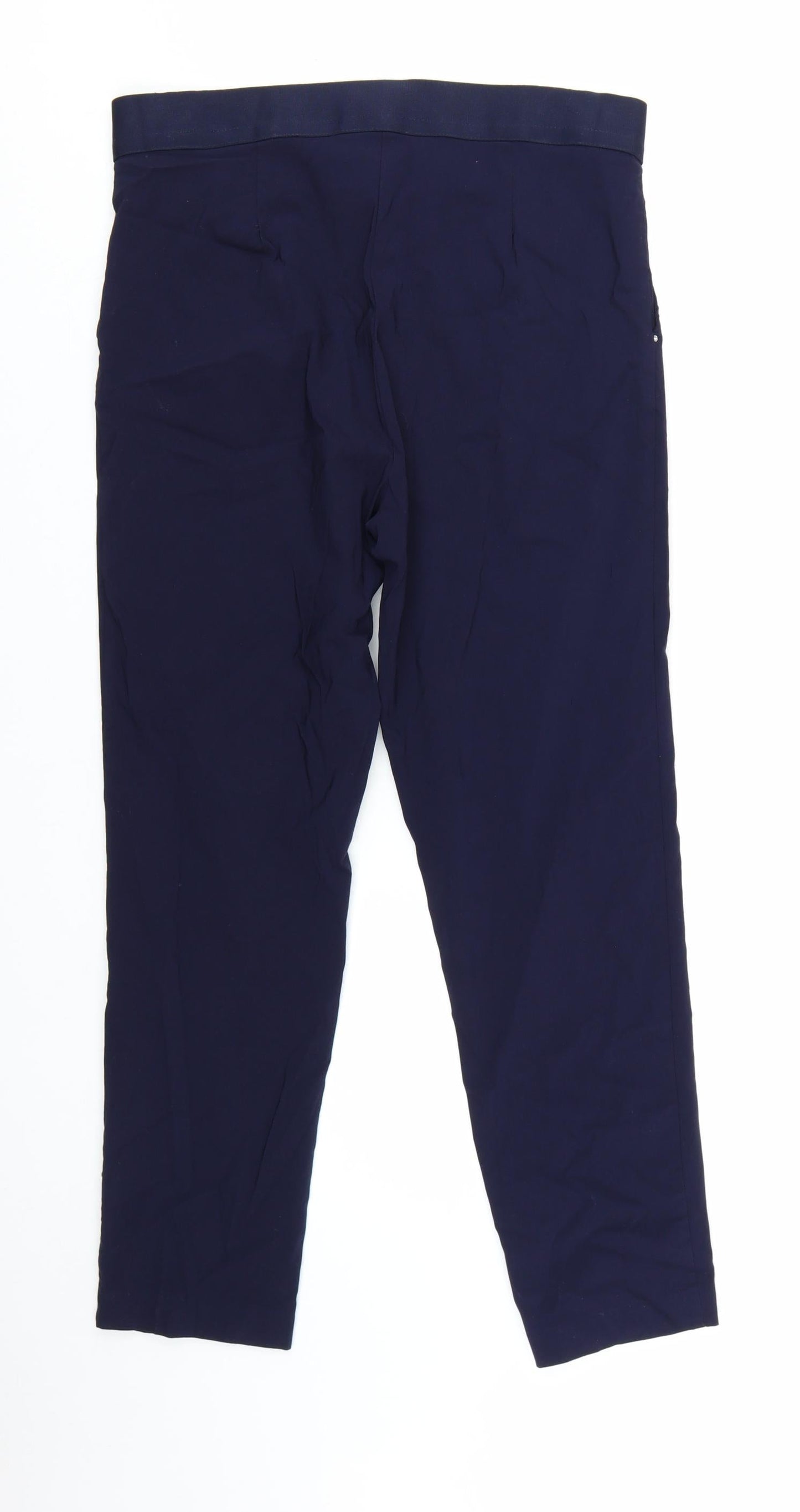 David Emanuel Women's Blue Size 14 Straight Ponte Trousers