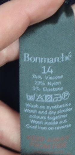 David Emanuel Women's Blue Size 14 Straight Ponte Trousers