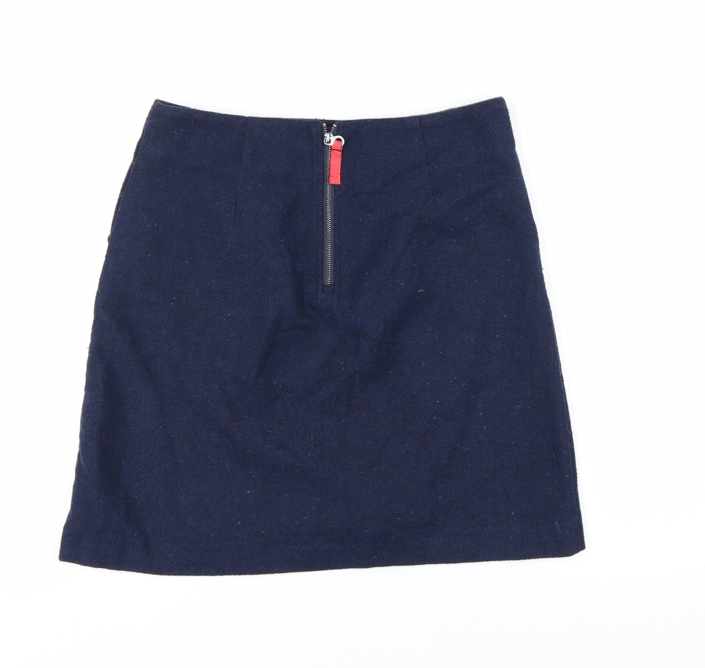Joules Women's Blue Tweed Knee Length Pencil Skirt UK 10