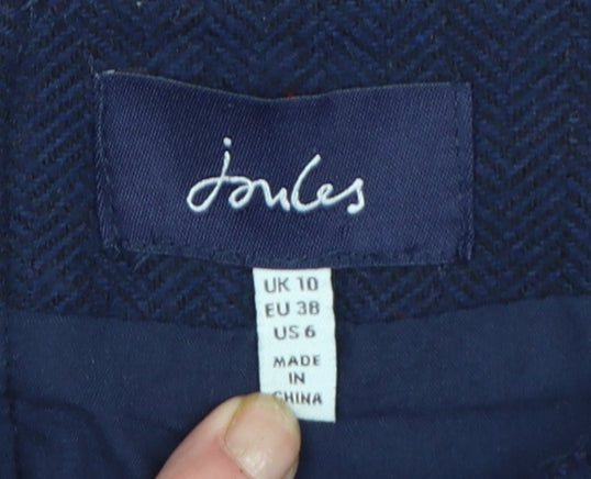 Joules Women's Blue Tweed Knee Length Pencil Skirt UK 10
