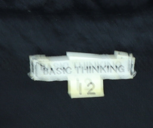 Basic Thinking Women Black Long Velvet A-Line Dress Size 12