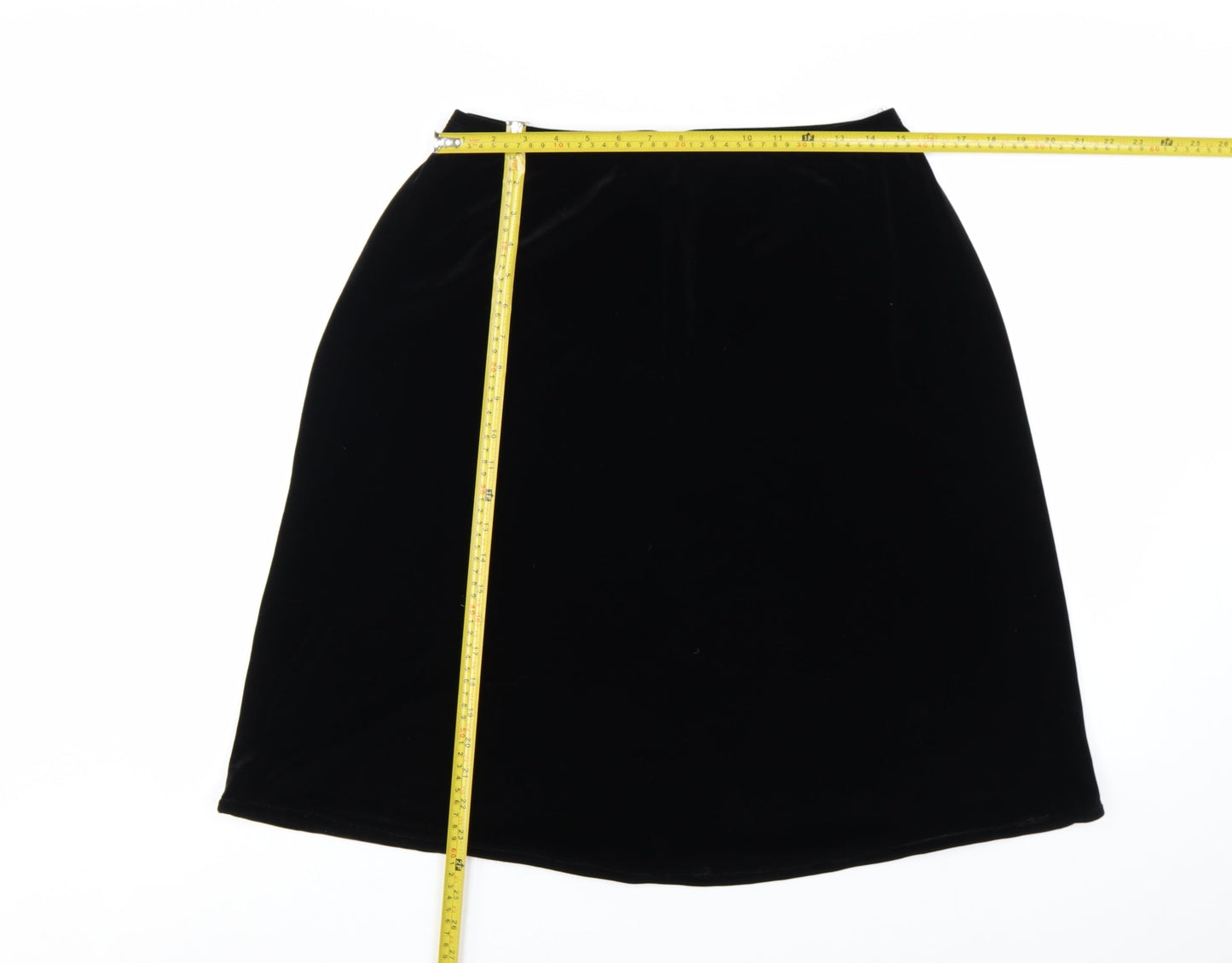 Ingredients Womens Black Velvet Pencil Skirt Size L Stretch