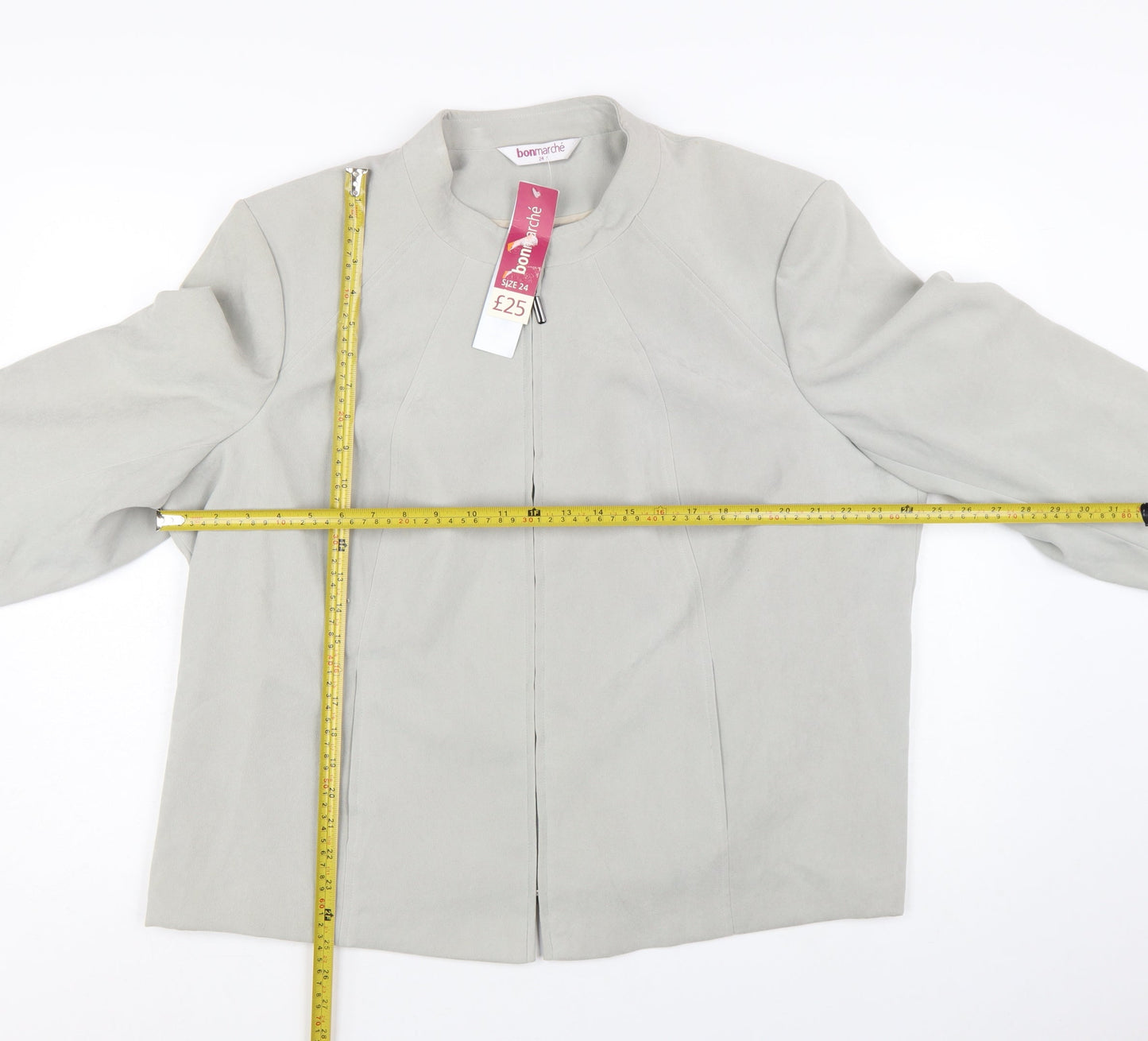 bonmarché Women’s Grey Suede Look Zip Jacket Size 24 Plus