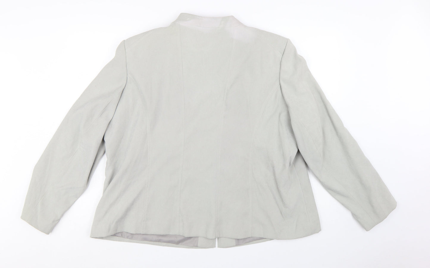 bonmarché Women’s Grey Suede Look Zip Jacket Size 24 Plus