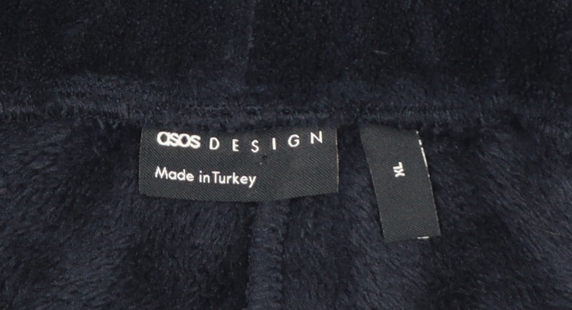 ASOS DESIGN Womens Blue Velour Jogger Trousers XL Soft Cozy Casual