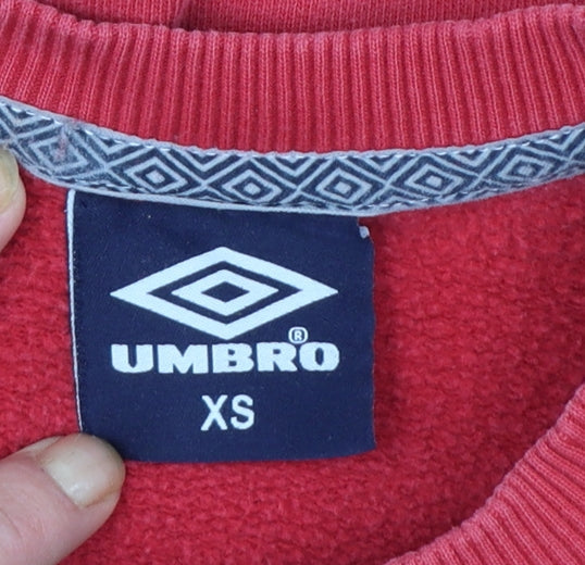 Umbro Womens Red XS Pullover Crew Neck Cotton Sweatshirt