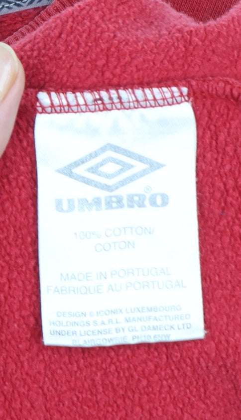 Umbro Womens Red XS Pullover Crew Neck Cotton Sweatshirt