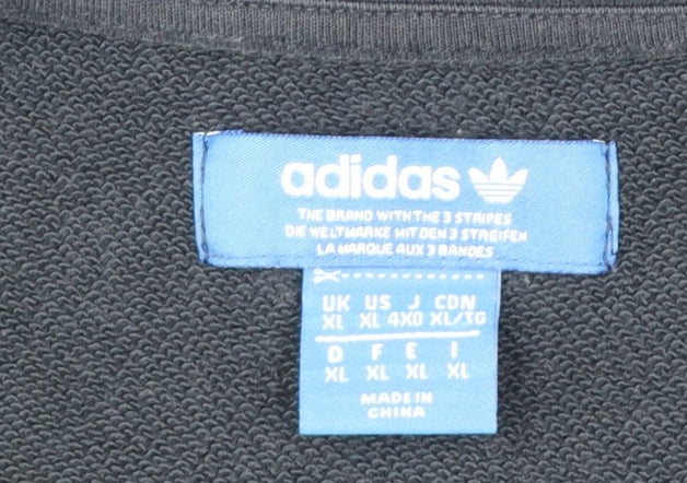 Adidas Women Navy Blue XL Pullover Sweatshirt with Graphic Print