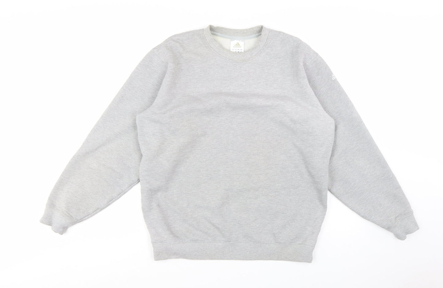 Adidas Men’s Grey Pullover Sweatshirt L Regular Fit Crew Neck