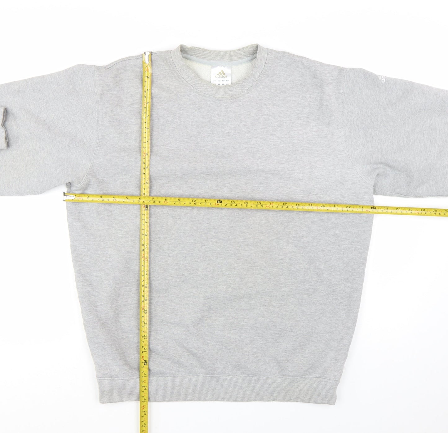 Adidas Men’s Grey Pullover Sweatshirt L Regular Fit Crew Neck