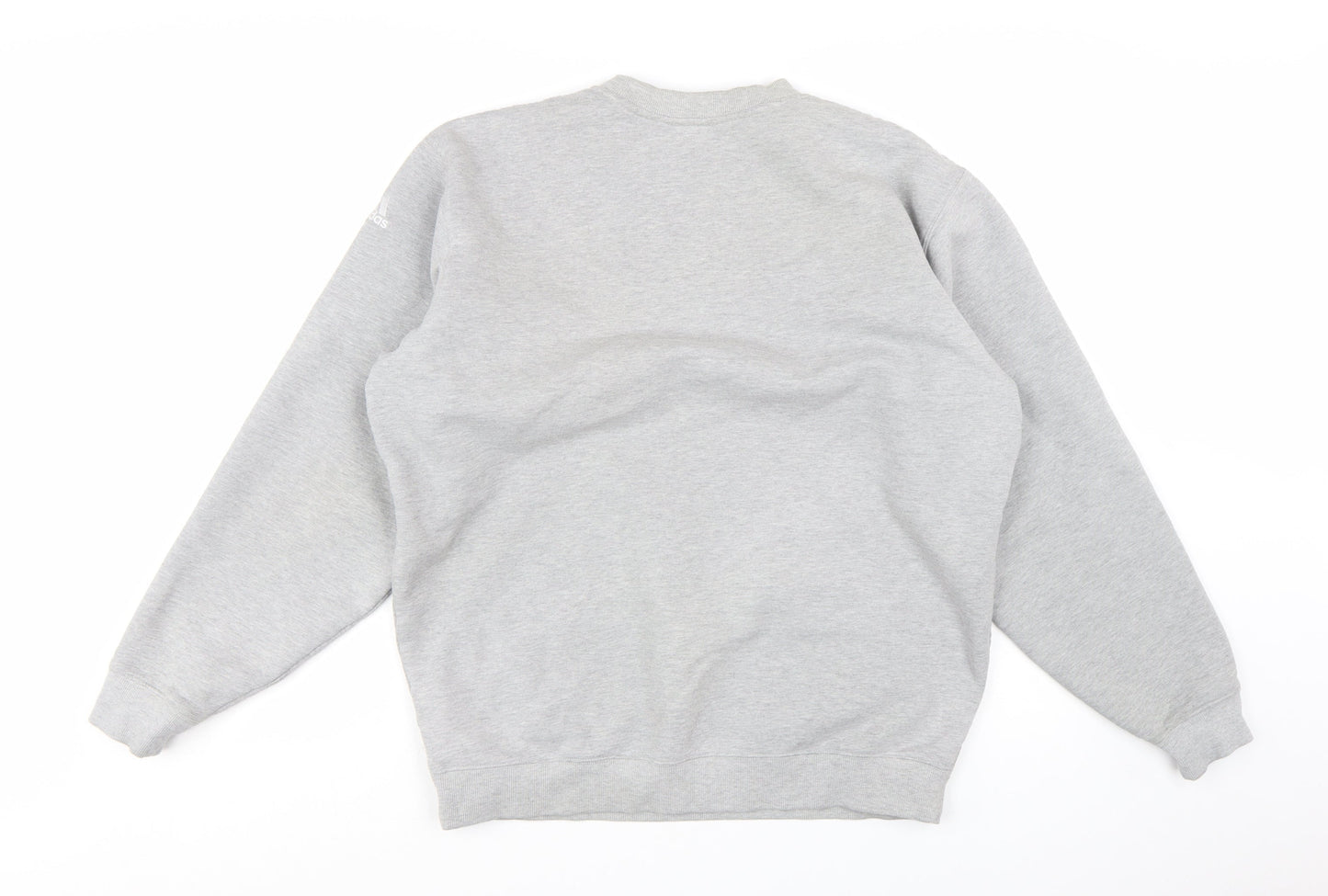 Adidas Men’s Grey Pullover Sweatshirt L Regular Fit Crew Neck