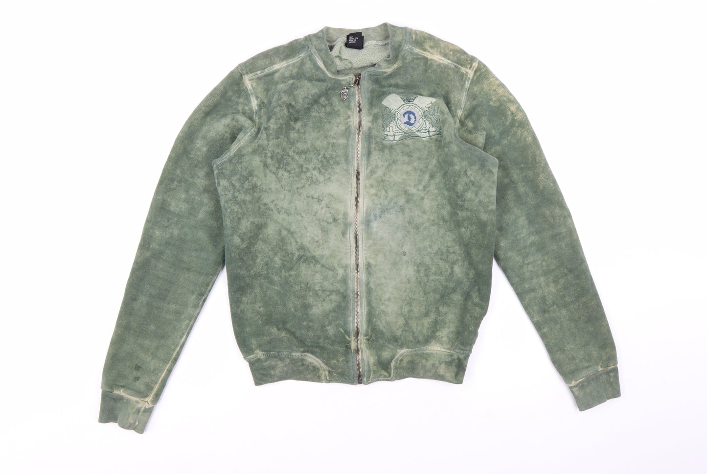 Diesel Men’s Green Full Zip Cotton Sweatshirt Size M