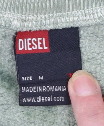 Diesel Men’s Green Full Zip Cotton Sweatshirt Size M