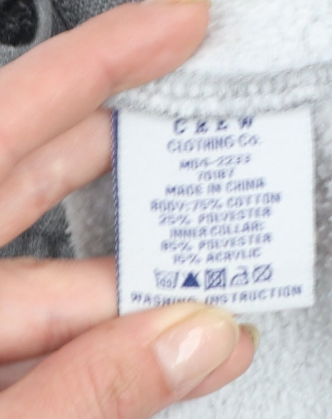 Crew Clothing Co. Mens Grey 1/4 Zip Sweatshirt Size L Regular Fit