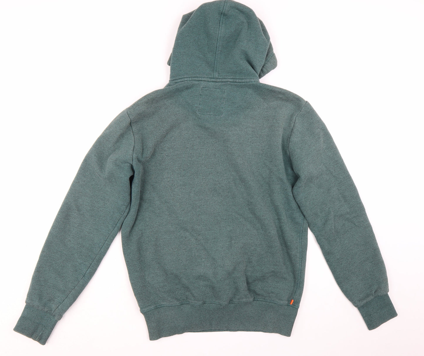 Superdry Men's Green Pullover Hoodie L Logo Fleece Sweatshirt