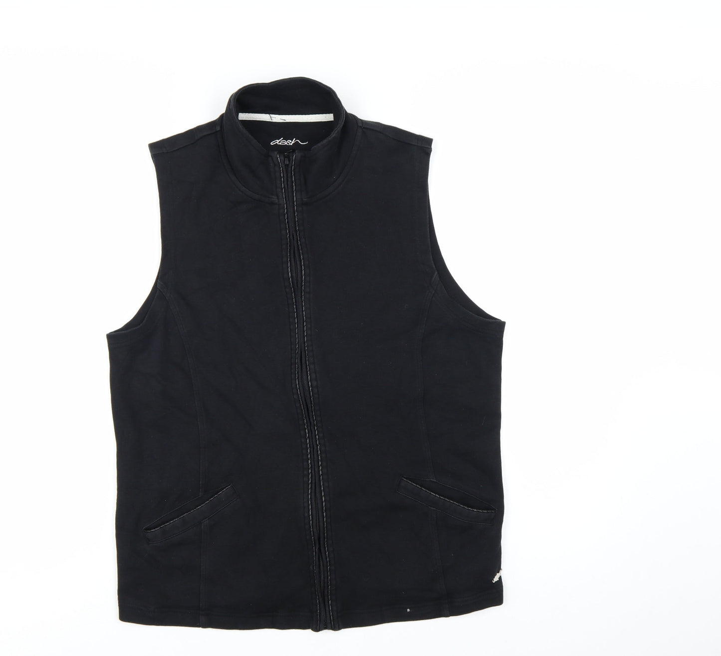 Dash Women’s Black Size 18 Full Zip Vest Hoodie Sleeveless Sweatshirt