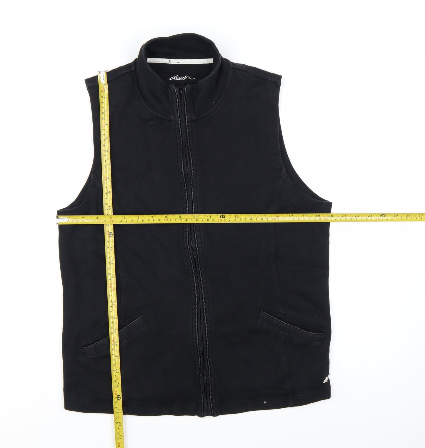 Dash Women’s Black Size 18 Full Zip Vest Hoodie Sleeveless Sweatshirt