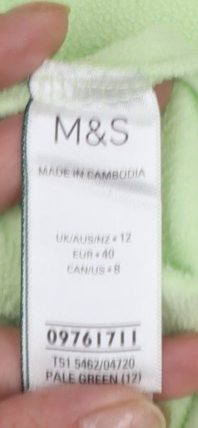 Marks and Spencer Women Pale Green Fleece Zip Jacket Size 12