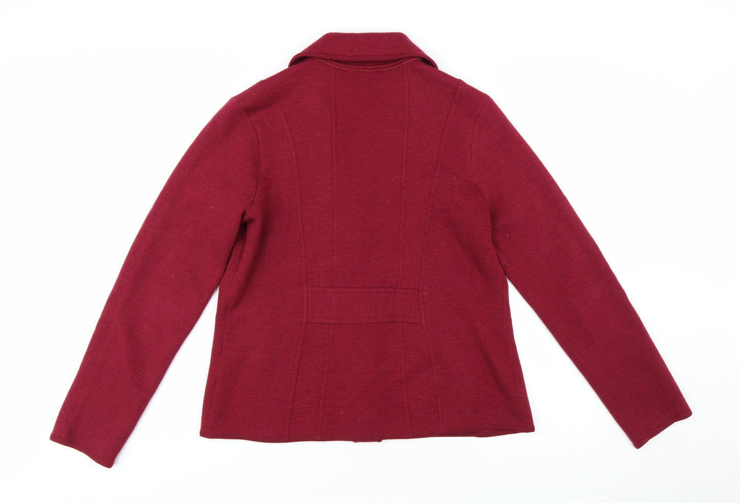 East Women Red Wool Blend Single-Breasted Blazer Size 16