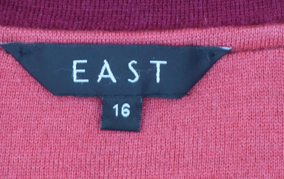 East Women Red Wool Blend Single-Breasted Blazer Size 16