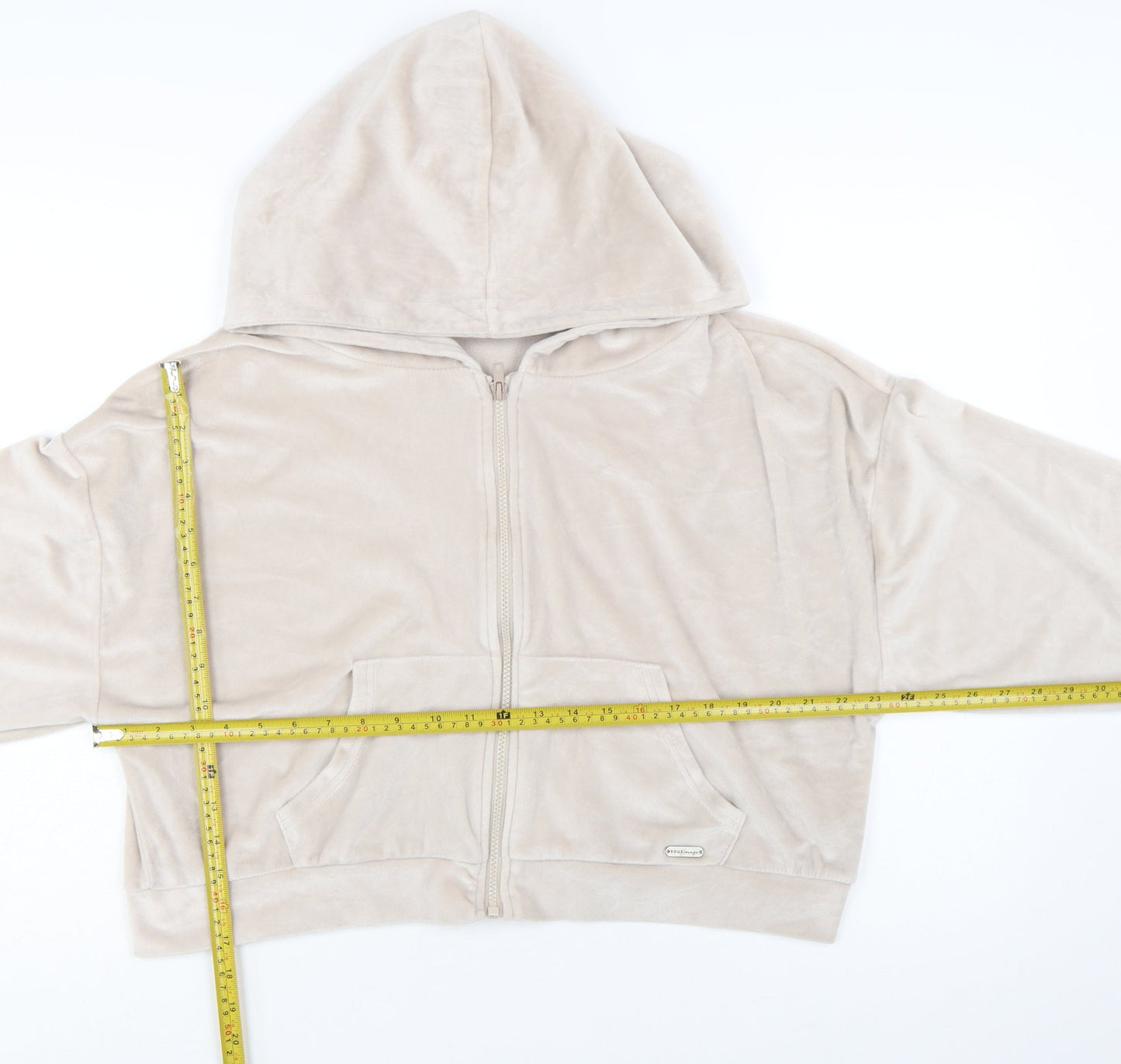 Boux Avenue Women’s Beige Velour Full Zip Hoodie UK 18