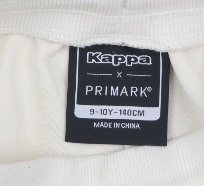 Kappa x Primark Girls Ivory Jogger Trousers 9-10 Years Elastic Waist