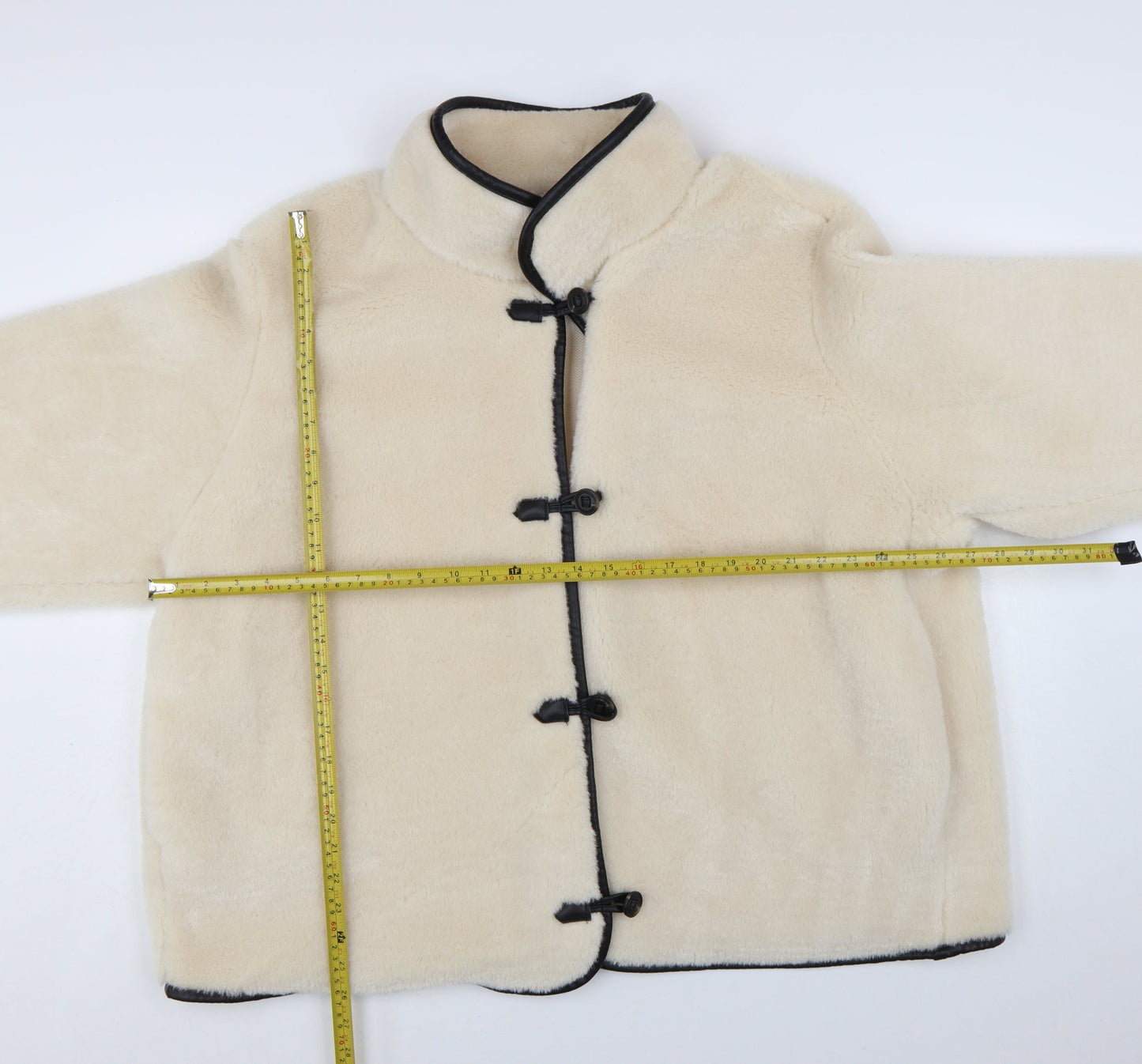 H&M Women’s Ivory Faux Fur Jacket Size 18 Classic Mid-Length