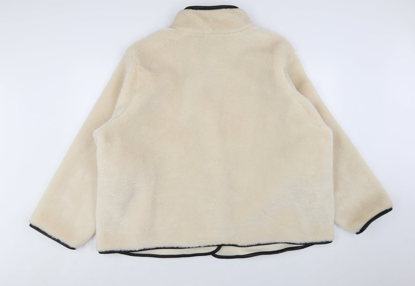 H&M Women’s Ivory Faux Fur Jacket Size 18 Classic Mid-Length