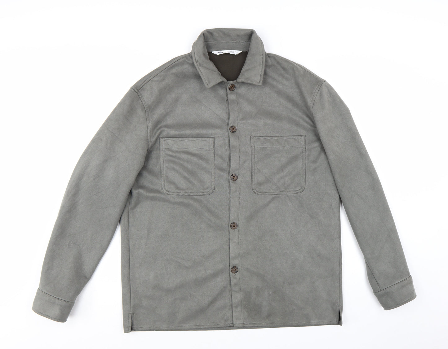 ZARA Men's Grey Casual Cotton Twill Button Jacket M