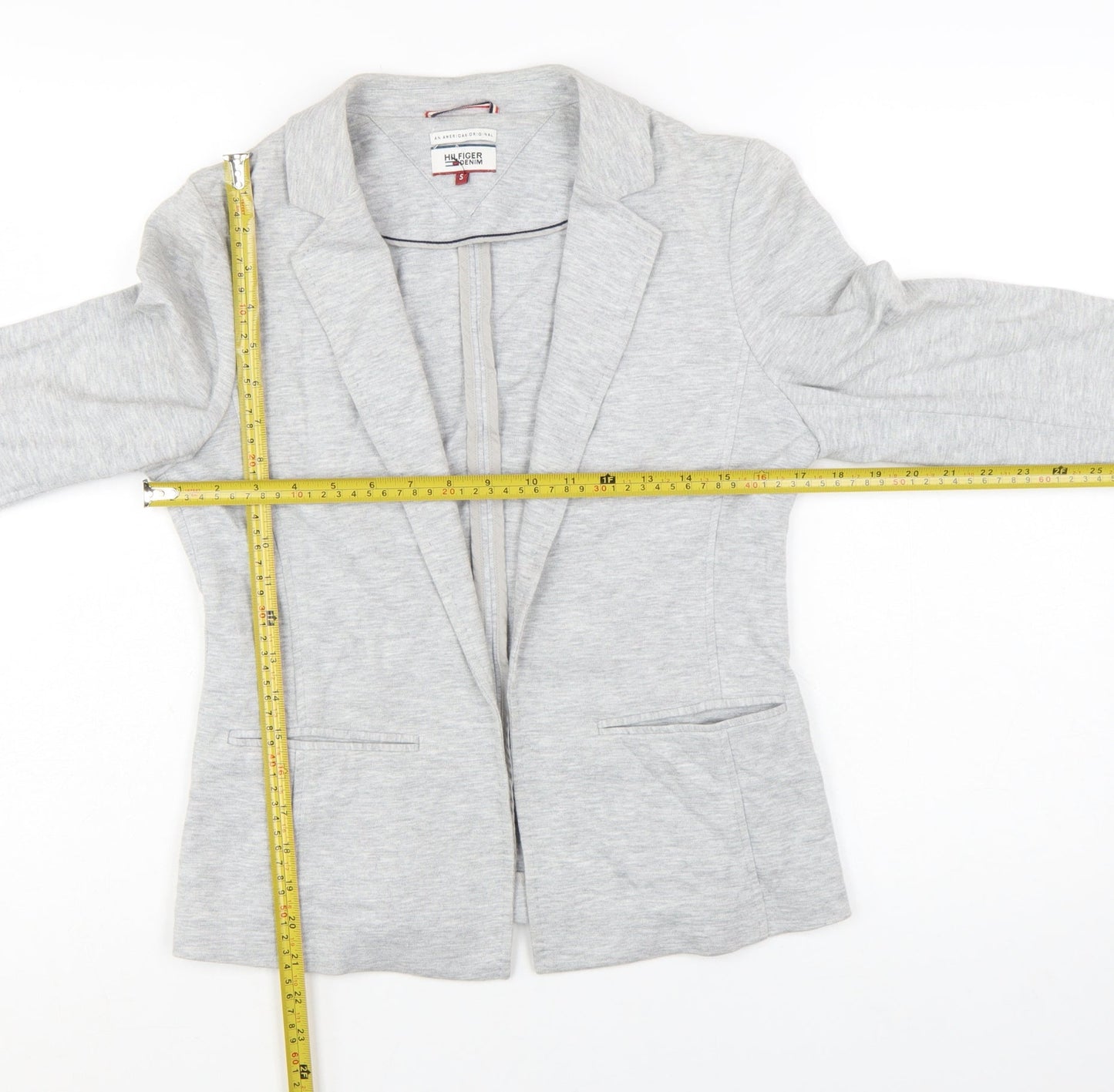 Hilfiger Denim Women's Grey Blazer Jacket Size S Tailored Casual