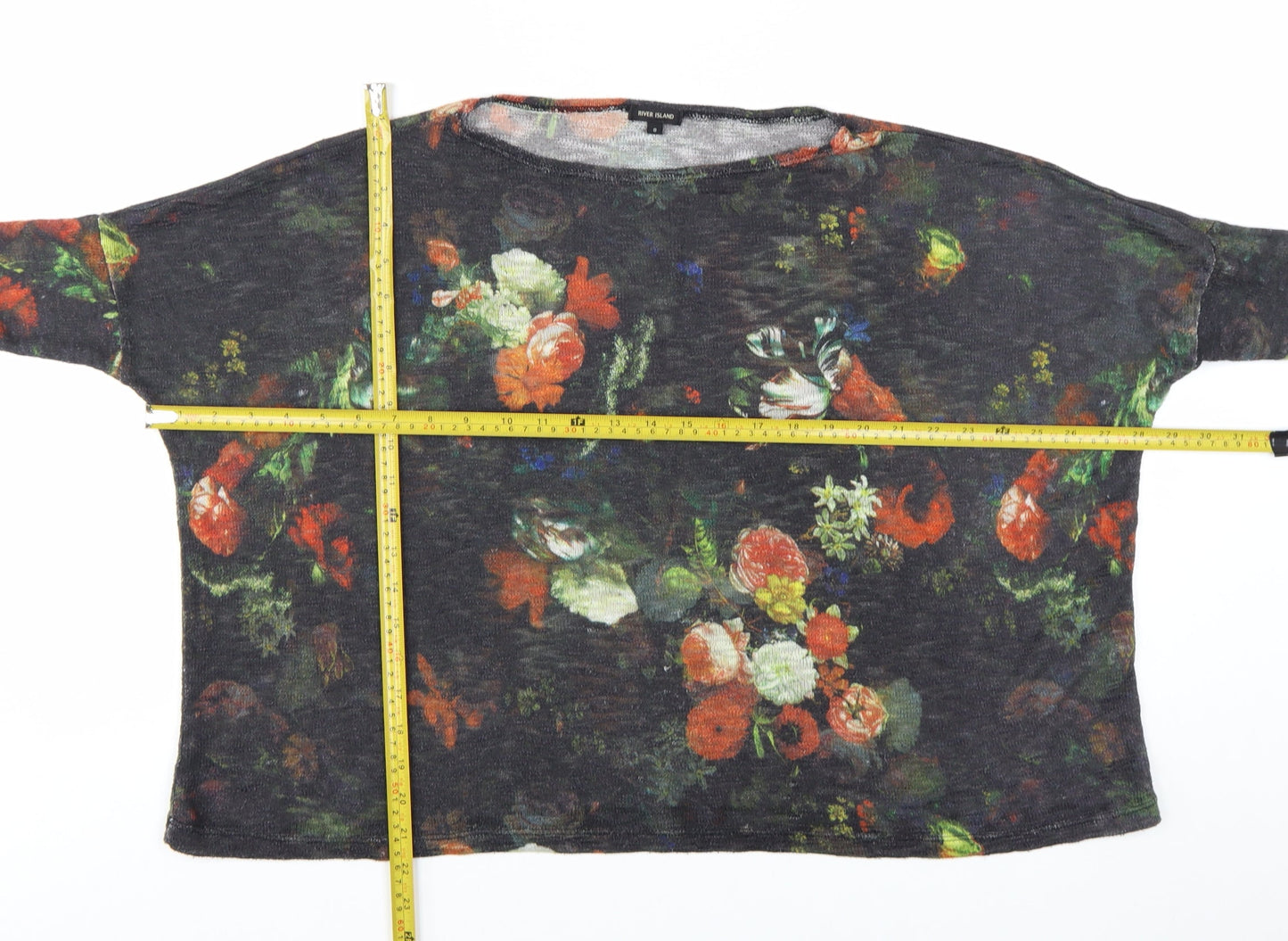 River Island Women's Multicoloured Floral Relaxed Pullover Jumper Size 8