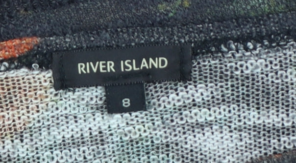 River Island Women's Multicoloured Floral Relaxed Pullover Jumper Size 8