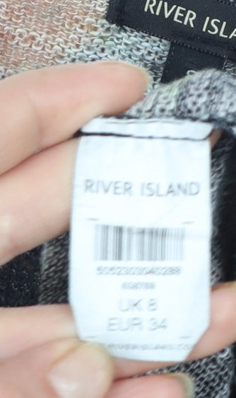 River Island Women's Multicoloured Floral Relaxed Pullover Jumper Size 8