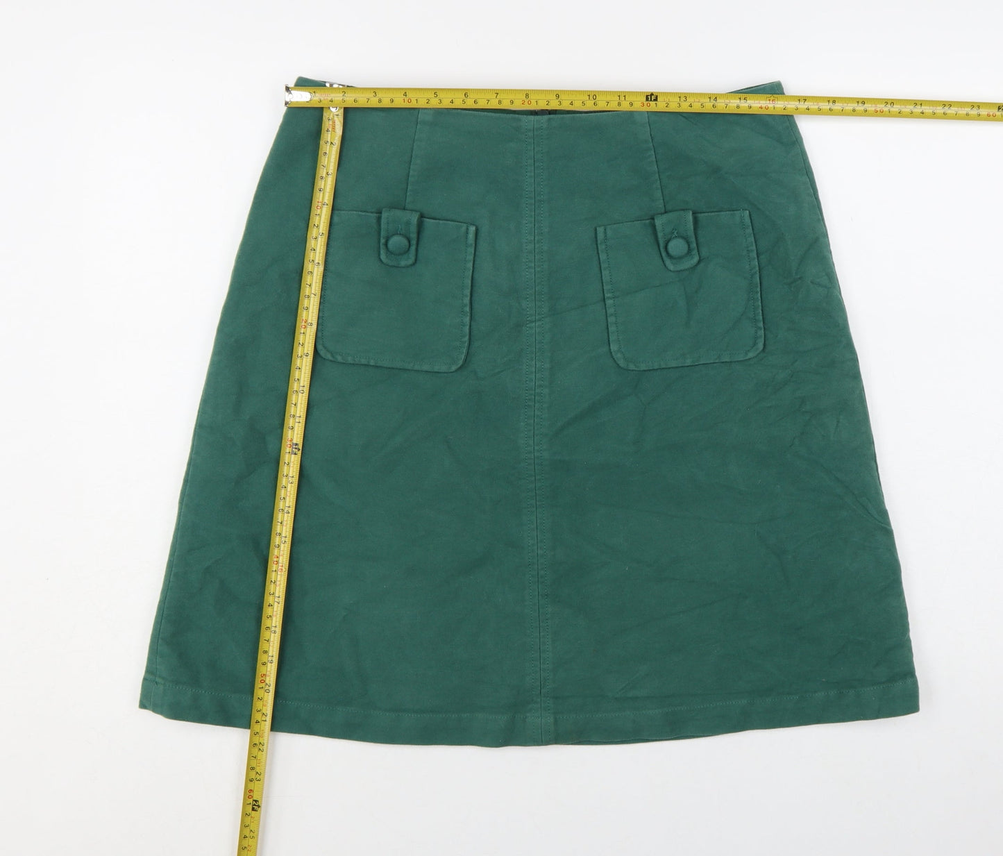 Boden Women Green Size 10 A-Line Cotton Stretch Knee Length Skirt
