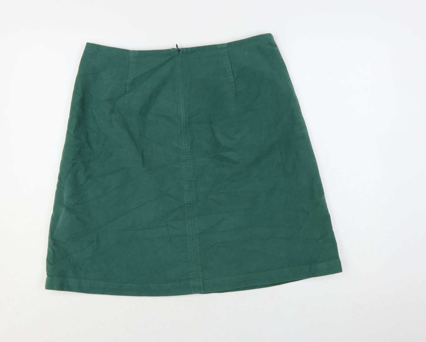 Boden Women Green Size 10 A-Line Cotton Stretch Knee Length Skirt