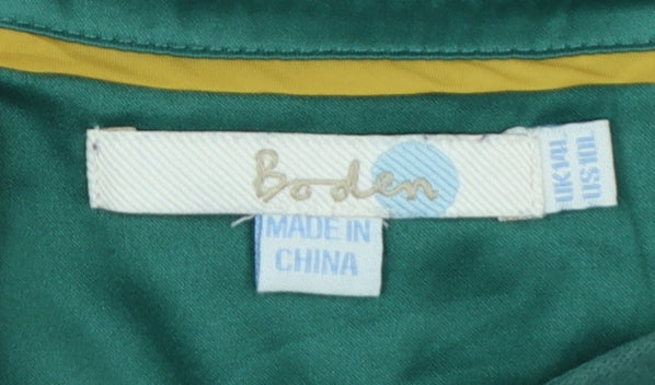 Boden Women Green Size 10 A-Line Cotton Stretch Knee Length Skirt