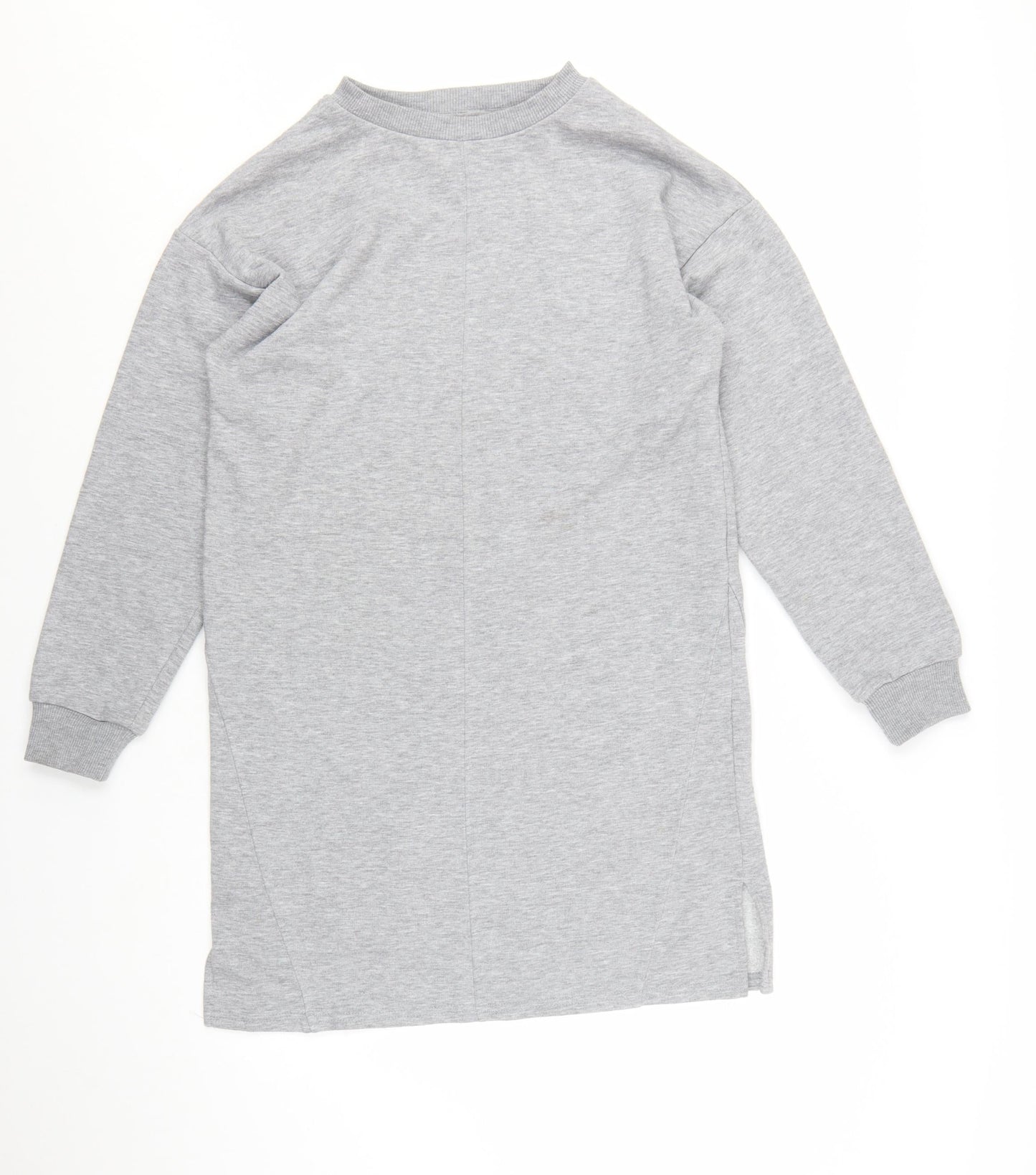 River Island Women Grey Size 10 Long Sleeve T-Shirt Dress